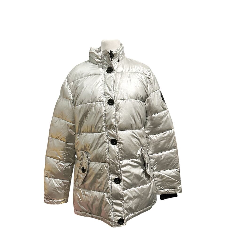 Diesel Metallic Silver Puffer Jacket Metallic Coat Kids Youth Size 16 GADOT-G